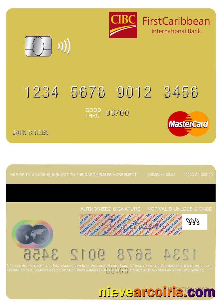 Saint Vincent and the Grenadines FirstCaribbean International Bank mastercard